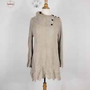 Style & Co Envelope Neck Sweater Oatmeal Medium